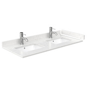 Wyndham Collection 48" Cultured Marble Vanity Top with Backsplash and Sidesplash Carrara Cultured Marble