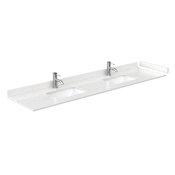 Wyndham Collection 84" Cultured Marble Vanity Top with Backsplash and Sidesplash Carrara Cultured Marble