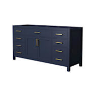 Wyndham Collection Beckett 65" Single Free Standing Vanity Cabinet Only - Less Vanity Top Dark Blue / Brushed Gold Hardware