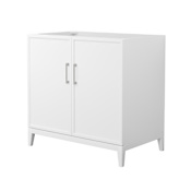 Wyndham Collection Elan 35" Single Free Standing Vanity Cabinet Only - Less Vanity Top White / Brushed Nickel Hardware