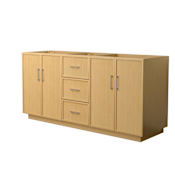 Wyndham Collection Elan TK 72" Double Free Standing Vanity Cabinet Only - Less Vanity Top Light Oak / Brushed Nickel Hardware
