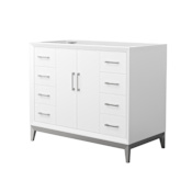 Wyndham Collection Amici 42" Single Free Standing Vanity Cabinet Only - Less Vanity Top White / Brushed Nickel Hardware