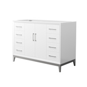 Wyndham Collection Amici 48" Single Free Standing Vanity Cabinet Only - Less Vanity Top White / Brushed Nickel Hardware