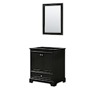 Wyndham Collection Deborah 29-1/4" Free Standing Single Wood Vanity Cabinet Only with Mirror - Less Vanity Top Dark Espresso / Polished Chrome Hardware