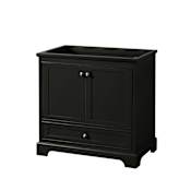 Wyndham Collection Deborah 35-1/4" Free Standing Single Wood Vanity Cabinet Only - Less Vanity Top Dark Espresso / Polished Chrome Hardware