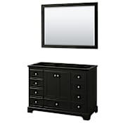 Wyndham Collection Deborah 47-1/4" Free Standing Single Wood Vanity Cabinet Only with Mirror - Less Vanity Top Dark Espresso / Polished Chrome Hardware