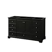 Wyndham Collection Deborah 59-1/4" Free Standing Single Wood Vanity Cabinet Only - Less Vanity Top Dark Espresso / Polished Chrome Hardware