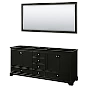 Wyndham Collection Deborah 79" Double Free Standing Wood Vanity Cabinet - Less Vanity Top Dark Espresso / Polished Chrome Hardware