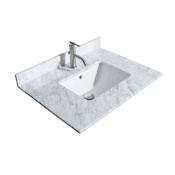 Wyndham Collection 30" Marble Vanity Top with Backsplash White Carrara Marble