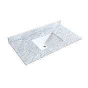 Wyndham Collection 42" Marble Vanity Top with Backsplash White Carrara Marble