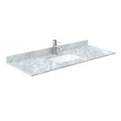 Wyndham Collection 54" Marble Vanity Top with Backsplash White Carrara Marble
