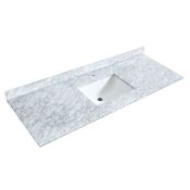 Wyndham Collection 60" Marble Vanity Top with Backsplash White Carrara Marble