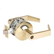 Yale 5400LN Series Augusta Heavy Duty Grade 1 Single Cylinder Keyed Entry Security Door Lever Set - Less Cylinder Bright Brass