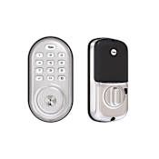 Yale Real Living Deadbolt with Push Button Keypad and Z-Wave Satin Nickel