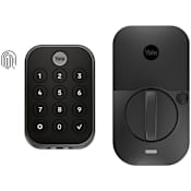 Yale Assure 2 Electronic Fingerprint Keypad Key Free Entry Deadbolt with Bluetooth Black Suede