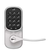Yale Electronic Single Cylinder Keyless Entry Lever Set from the Assure Lever Collection Satin Nickel