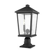 Z-Lite Beacon 2 Light 22" Tall Outdoor Pier Mount Marine Grade Post Light Black