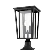 Z-Lite Seoul 2 Light 22" Tall Outdoor Pier Mount Post Light Black