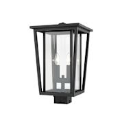 Z-Lite Seoul 2 Light 18" Tall Marine Grade Outdoor Single Head Post Light Black
