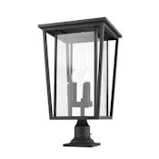Z-Lite Seoul 3 Light 26" Tall Outdoor Pier Mount Post Light Black