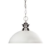 Z-Lite Shark 1 Light Pendant with Glass Frosted Shade Brushed Nickel