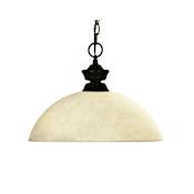 Z-Lite Challenger 1 Light Pendant with Glass Shade Bronze