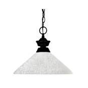 Z-Lite Shark 1 Light Pendant with Glass Shade Matte Black