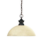 Z-Lite Shark 1 Light Pendant with Glass Shade Olde Bronze