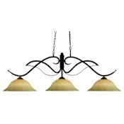 Z-Lite Phoenix 3 Light 54" Wide Chandelier with Golden Mottle Glass Shade Bronze