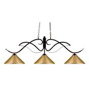 Z-Lite Phoenix 3 Light 52" Wide Billiard Multi Light Pendant with Satin Gold Metal Shade Bronze