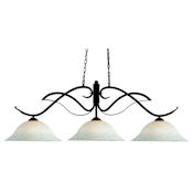 Z-Lite Phoenix 3 Light 54" Wide Chandelier with White Mottle Glass Shade Bronze