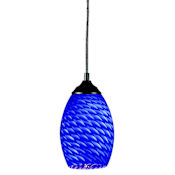 Z-Lite Jazz 1 Light Mini Pendant Sand Black / Blue