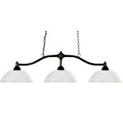 Z-Lite Chance 3 Light Chandelier with White Linen Glass Shade Bronze