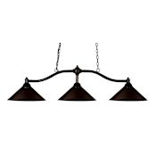 Z-Lite Chance 3 Light 50" Wide Billiard Multi Light Pendant with Bronze Metal Shade Bronze
