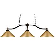 Z-Lite Chance 3 Light 50" Wide Billiard Multi Light Pendant with Satin Gold Metal Shade Bronze