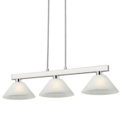 Z-Lite Cobalt 3 Light 50" Wide Linear Pendant with White Linen Shades Brushed Nickel