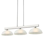 Z-Lite Cobalt 3 Light 49" Wide Linear Pendant with Matte Opal Shades Brushed Nickel