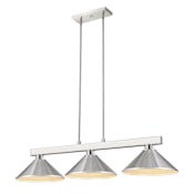Z-Lite Cobalt 3 Light 46" Wide Billiard Chandelier Brushed Nickel