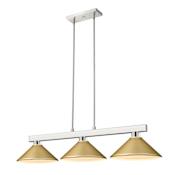 Z-Lite Cobalt 3 Light 46" Wide Billiard Chandelier Brushed Nickel