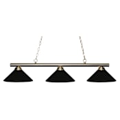 Z-Lite Sharp Shooter 3 Light Chandelier with Glass Shade Brushed Nickel