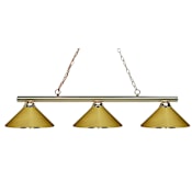 Z-Lite Sharp Shooter 3 Light Chandelier with Metal Polished Brass Metal Shade Polished Brass
