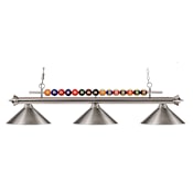 Z-Lite Shark 3 Light Chandelier with Brushed Nickel Metal Shade Brushed Nickel