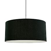 Z-Lite Albion 3 Light 24" Wide Linen Fabric Drum Shade Pendant Brushed Nickel / Black