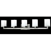 Z-Lite Tidal 5 Light Bathroom Vanity Light with Matte Opal Glass Shade Brushed Nickel