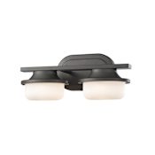 Z-Lite Optum 2 Light 14" Wide 8 Watt LED Bathroom Vanity Light with Matte Opal Glass Shade Bronze