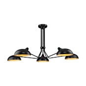 Z-Lite Bellamy 5 Light 52" Wide Semi-Flush Ceiling Fixture Matte Black