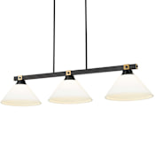 Z-Lite Bronte 3 Light 53" Wide Billiard Chandelier Matte Black / Rubbed Brass