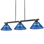 Z-Lite Bronte 3 Light 53" Wide Billiard Chandelier Matte Black / Rubbed Brass
