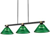 Z-Lite Bronte 3 Light 53" Wide Billiard Chandelier Matte Black / Rubbed Brass
