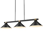 Z-Lite Bronte 3 Light 54" Wide Billiard Chandelier Matte Black / Rubbed Brass